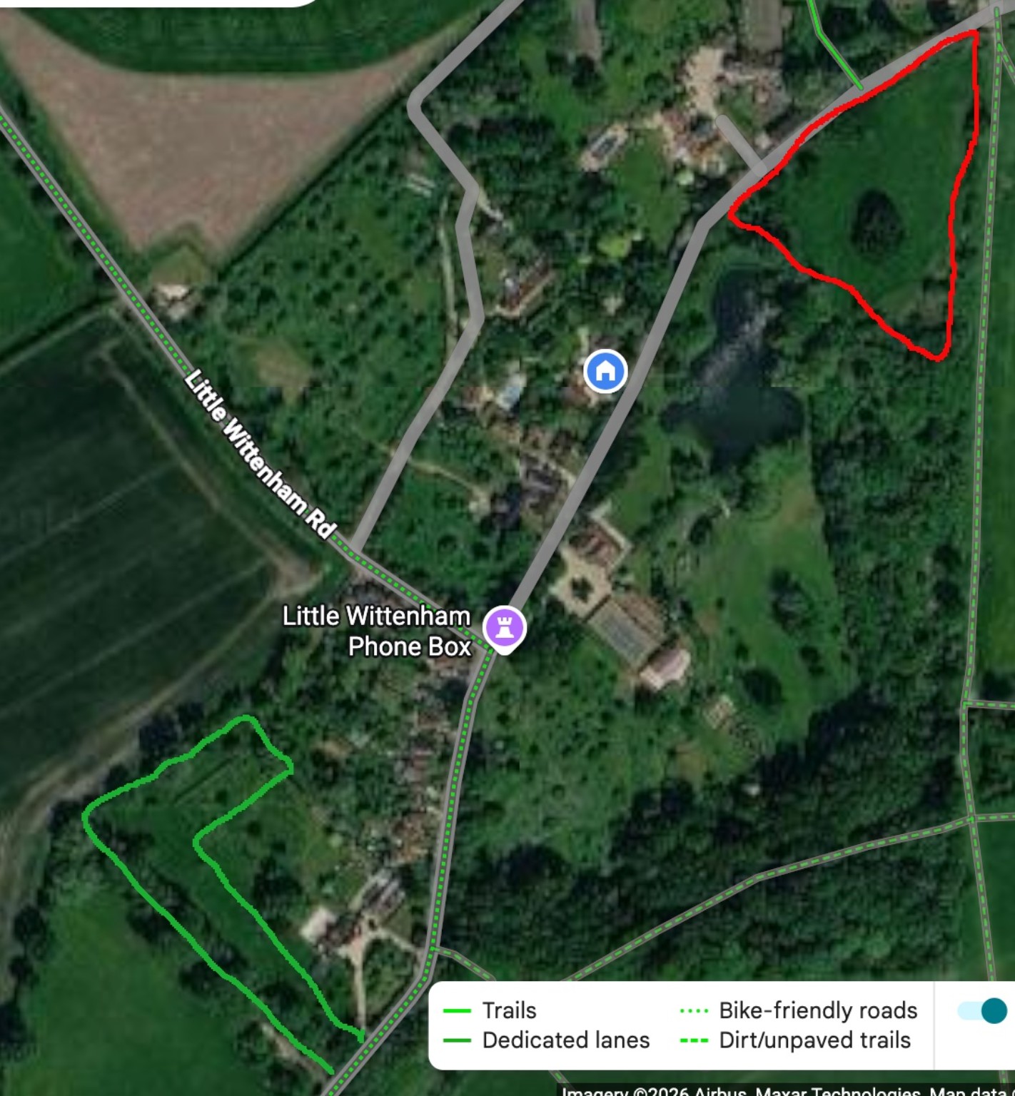 Map showing the Rooks Orchard paddock outlined in green